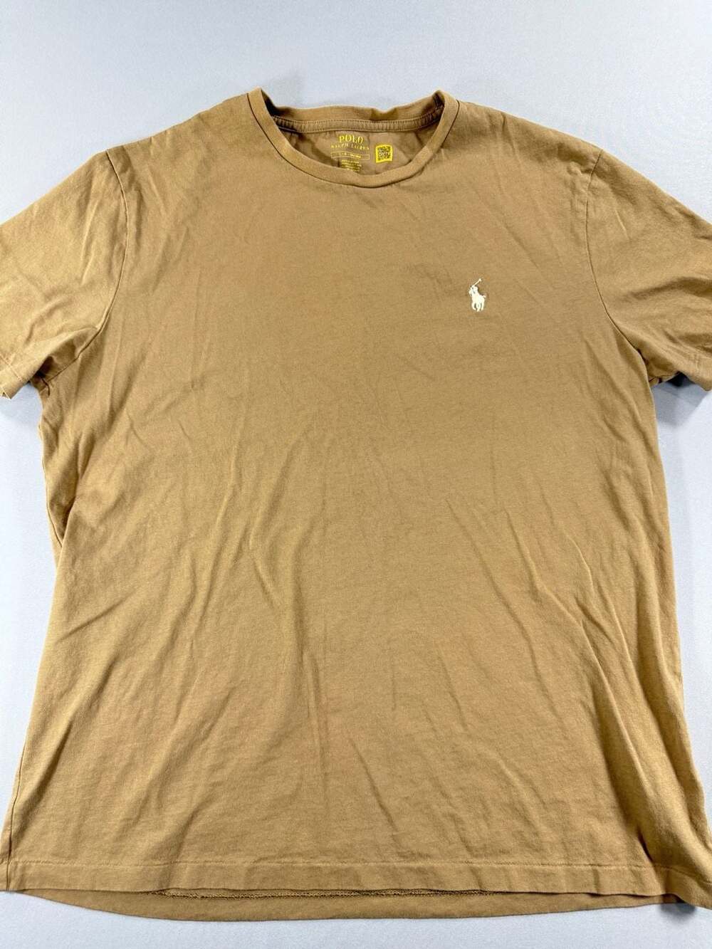 Polo Ralph Lauren Brown Short Sleeve Cotton T-Shirt with White Pony Logo Men’s S